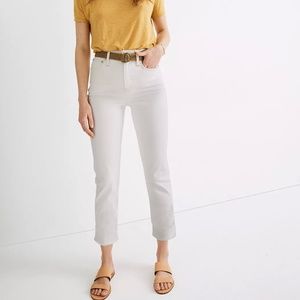 Madewell Classic Straight Jeans in Tile White Size 26